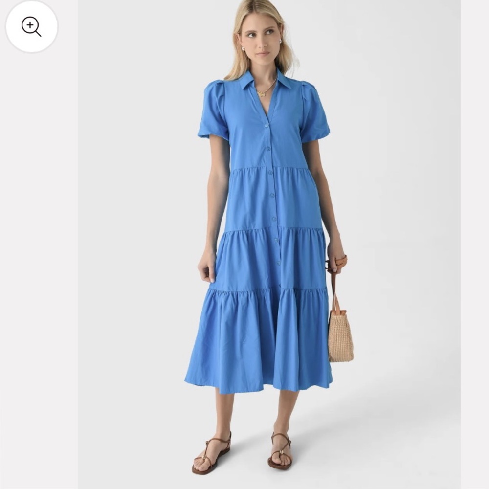 Midi Tiered Shirt Dress